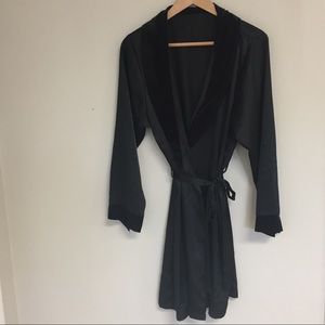 Black robe with velvet trim